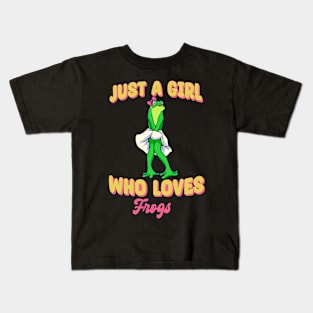 Just A Girl Who Loves Frogs Kids T-Shirt